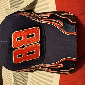 Navy Cap with Red Flames and Number 88